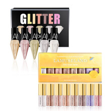 Liquid Glitter Eyeshadow and Waterproof Metallic Eyeliner Set, 8 Shimmer Shades, LongWear