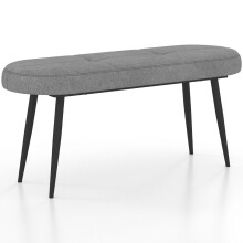 Banc de 113 cm avec coussins & Banquette rembourrée avec pieds en métal, capacité de charge jusqu'à 300 kg, gris