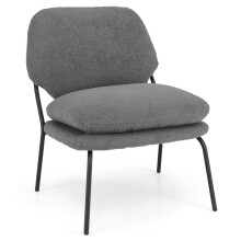 Chaise d'appoint sans accoudoirs avec housse en polaire pelucheuse et fauteuil de loisirs à dossier haut