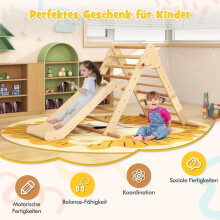 Pikler Triangle Set Triangle d'escalade pliable avec toboggan et barres en bois de hêtre naturel massif