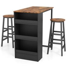Table de cuisine avec 2 tabourets, table de bistro peu encombrante, table de comptoir, ensemble de table à manger, table de bar
