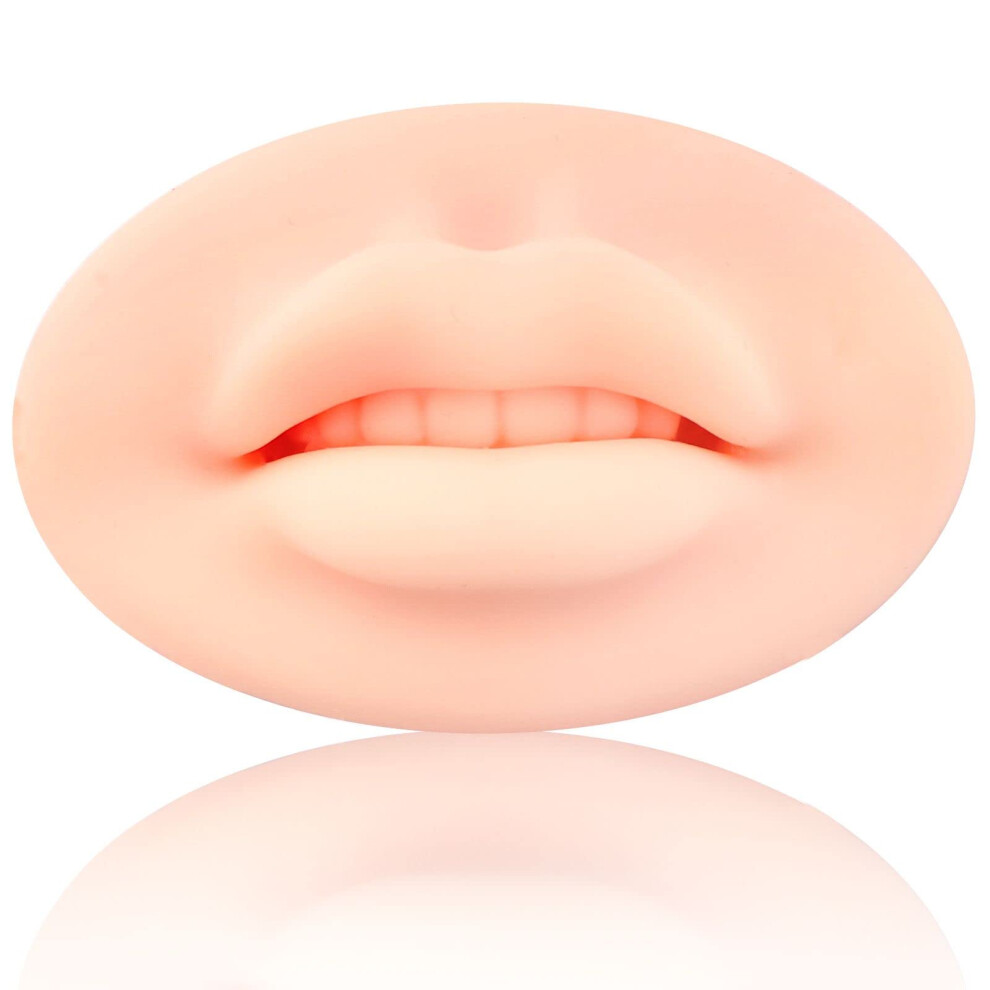 Permanent Makeup Practice Lips 3D Silicone Model with Teeth Reusable Tattoo Training Skin 2pcs