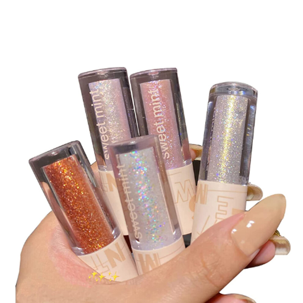 Liquid Glitter Eyeshadow Set 5PCS Waterproof Longwear QuickDrying MultiDimensional Shimmer