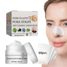 Blackhead Remover Peel Off Mask with 60pcs Nose Pore Strips for Deep Pore Cleansing and Oil Control