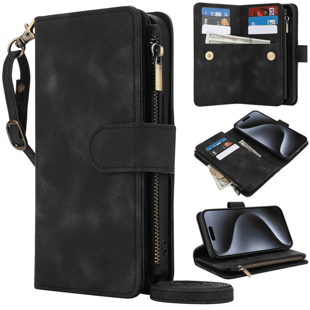9 Card Slots Wallet Flip Zipper Leather Phone Case For Compatible With Samsung Galaxy S23fe S23ultra S23plus S23 Phone Case 9395123656106