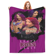 Sasha Banks Kuscheldecke, ultraweiches Flanellfleece für Jungen, Mädchen und Erwachsene, leichte Plüschdecke für Couch, Bett, Sofa und Wohnzimmer