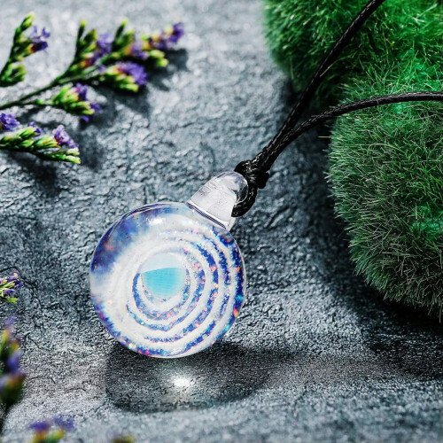 RSAMD Universe Galaxy Starry Resin Κολιέ μενταγιόν από ρητίνη, Space, Διπλής Όψης, Κοσμήματα με Γούρι