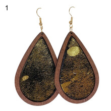 1 par de pendientes colgantes con forma de gota de agua y estampado de leopardo, joyería bohemia, pendientes delicados con gancho para uso diario.