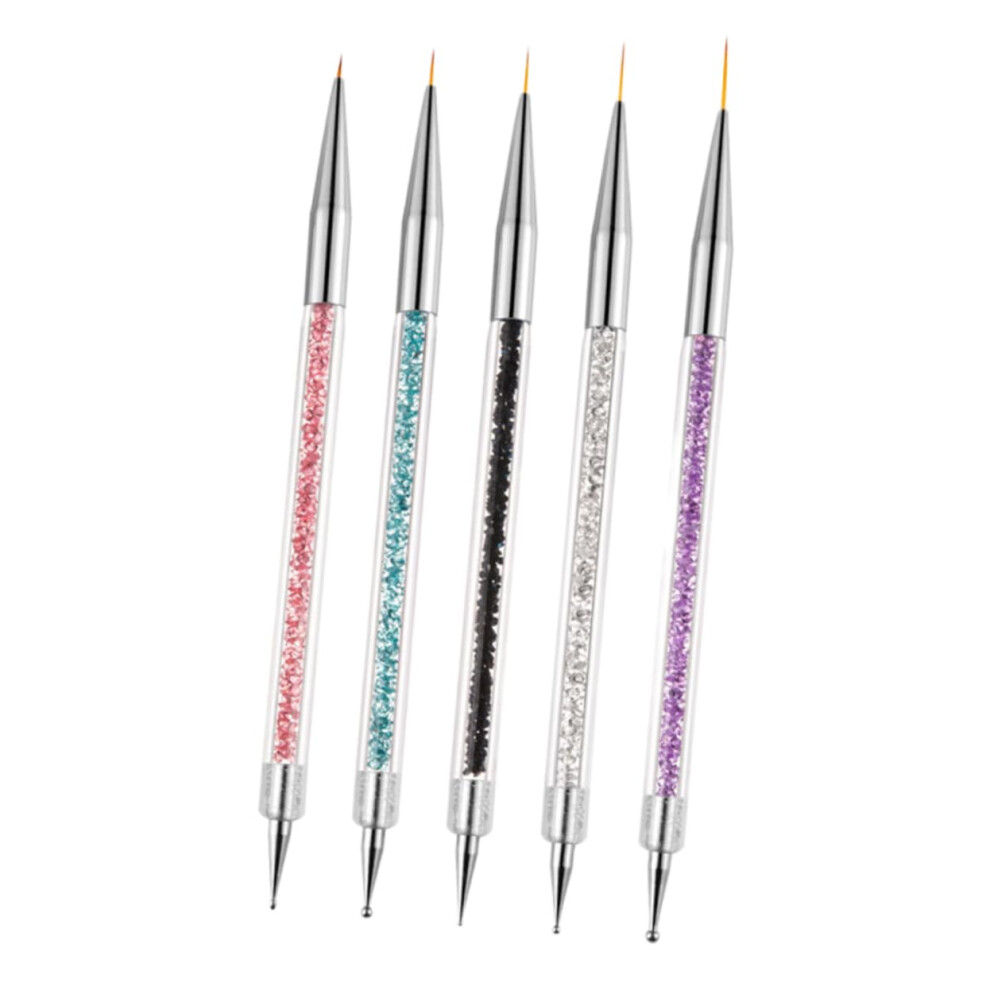 Nail Dotting Tools 5pcs Double Head UV Gel Nail Art Pen Set for Precision Detailing and Manicure