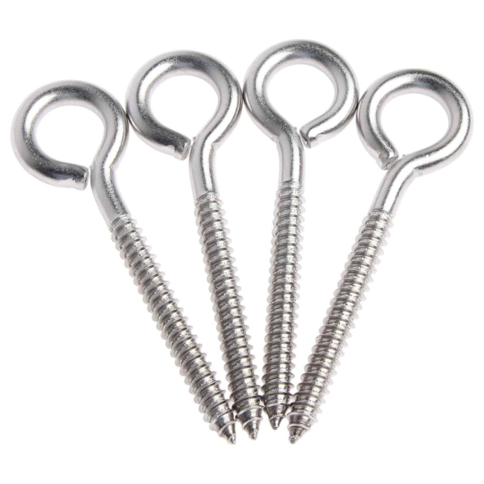 Easy To Install Screw Eye Bolts For Wood, Stainless Steel 304 Heavy Duty Anti-Corrosion Screw In Eye Hooks With Sharp Tip, Rust Resistant Lag Screws 9009791633283