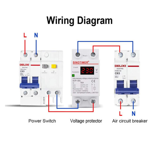 Voltage Output Stabilizer with Over Under Voltage Protection, Adjustable V A Protector for Home Office Appliances, Intelligent Relay Reset Protector 1