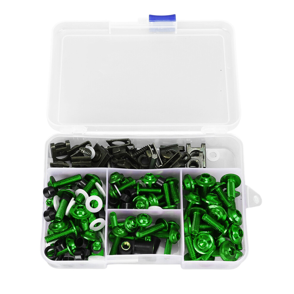 Motorcycle Fairing Bolt Kit, Aluminum Screws Assortment Kit, Universal For Sport Dirt Bike Bodywork Fasteners With Multi-Color Anodized Finish, 9358999157498