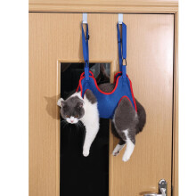 Coleira tipo rede respirável para banho e tosa de animais de estimação com bolsa de contenção para filhotes, ideal para aparar unhas, lavar