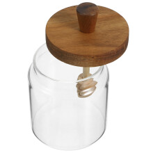 Contenitore per il tè, dispenser per sciroppo di zucchero, barattolo da cucina, contenitore per verdure, legno, vetro