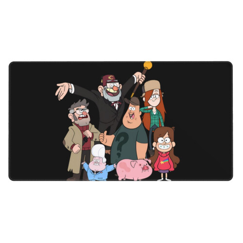 Gravity Falls musemåtte skridsikker gummimåtte til spil, kontor, bærbar computer, musemåtte 15,8 x 29,5 tommer