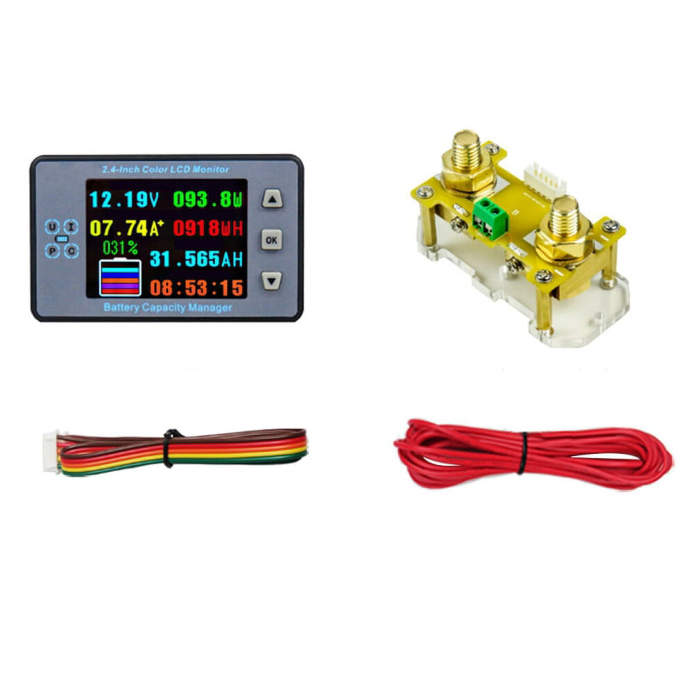 Va9810 2.4 Inch Voltage Meter+100A Diverter With Base Coulometer Capacity Power Detector Monitor For Electric Vehicle/Rv 9110895189870