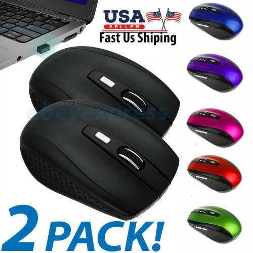 2 Mouse ottici wireless con ricevitore USB a 2,4 GHz per laptop, PC e computer, DPI USA 1