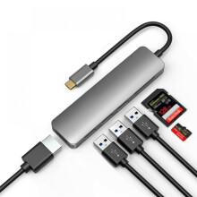 Hub USB-C 6 in 1 con HDMI 4K, 3 porte USB-A, lettore SD/TF, compatibile con Thunderbolt 3 - per MacBook Pro/Air e altri dispositivi.