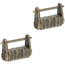 2 lucchetti a combinazione vintage antichi in lega di zinco con scritta incisa per valigia