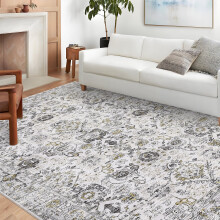 Haperlare machinewasbare vloerkleden voor de woonkamer, vintage vlekbestendige vloerkleden voor de keuken en eetkamer, ultradun tapijt, 152 x 213 cm,