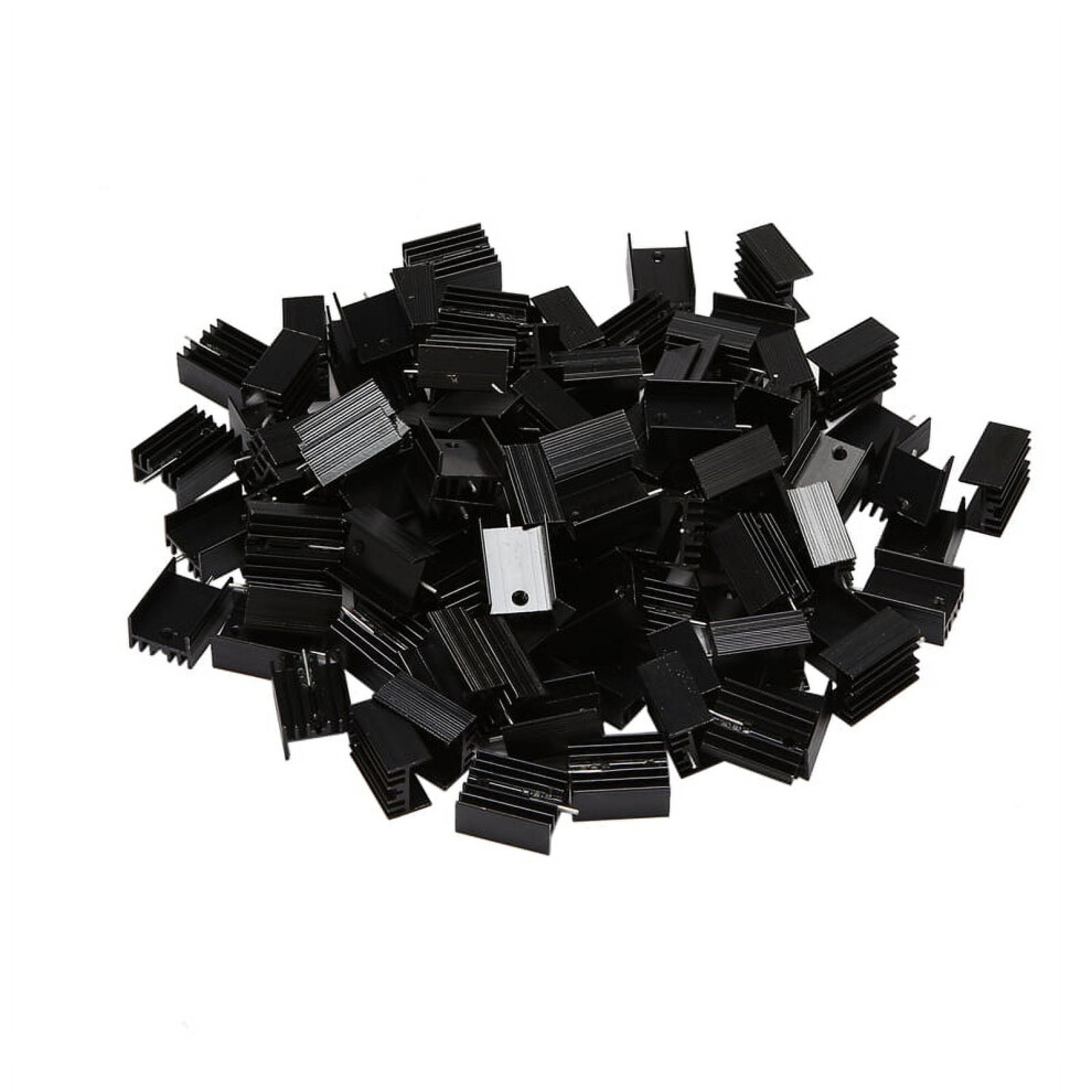 100 Pcs 20X15x10mm Aluminium To-220 Heatsink To 220 Heat Sink Transistor Radiator To220 Cooler Cooling Black 9773935847309