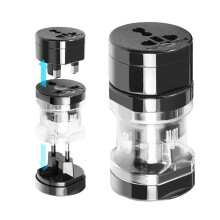 Jacenvly 4-in-1 Reiseadapter, Multifunktions-Ladegerät-Steckdosenadapter, Steckdosenadapter – kompatibel mit Universal