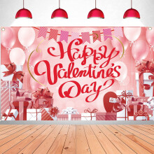 Valentijnsdagdecoraties, Valentijnsthema, vrolijke fotorekwisieten, polyester stoffen banner