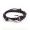 Pulseira azul marinho com anzol (prateada) 1
