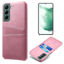 Compatibil cu Samsung Galaxy S24, husă din piele cu slot pentru card, auriu-roz