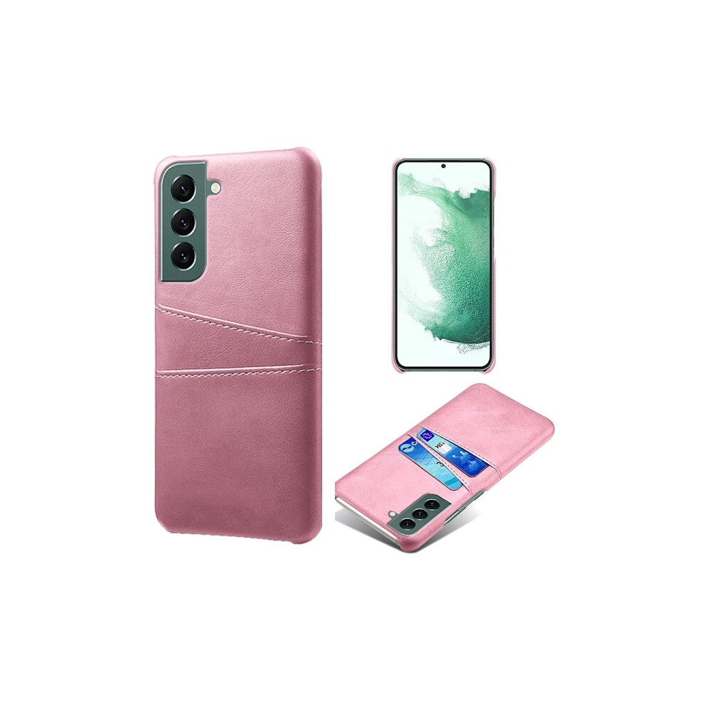 Compatible With Samsung Galaxy S24 Leather Cover With Card Slot Rose Gold 9448196929582