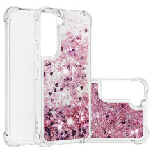 Carcasă TPU cu sclipici, compatibilă cu Samsung Galaxy S22, auriu-roșu