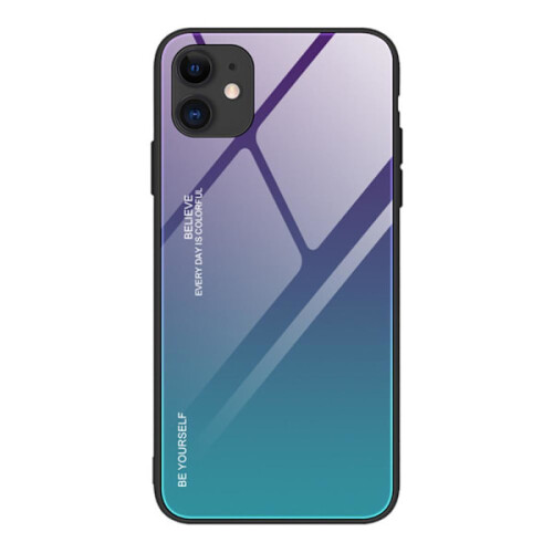Compatível com iPhone 12 - Capa protetora elegante (NKOBEE) Roxa/Azul