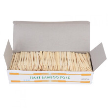 Conjunto de 800 mini garfos de bambu para coquetel de 8,9 cm (3,5 polegadas), talheres para sobremesas, bolos de frutas e festas, garfos para buffet,