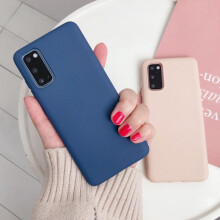 Compatible con Samsung Galaxy S20. Funda de microfibra de silicona roja.