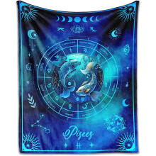 Manta de Peixes, 101,6 cm x 76,2 cm, em flanela, ideal para amantes de tarô - Presente aconchegante para ele ou ela, adolescente, aniversário ou