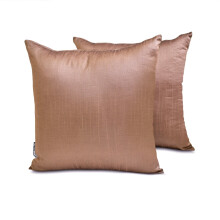 Conjunto de 2 capas de almofada decorativas HomeCentric na cor cobre, 45 x 45 cm (18" x 18"), em seda artificial, estilo moderno - Luxo na cor cobre.