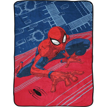 Detská deka Spiderman - plyšová 112 cm x 152 cm, Miles Morales, vhodná pre chlapcov aj dievčatá, mäkká, odolná voči vyblednutiu, útulná