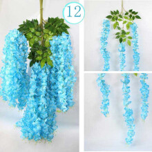 Winysin12 stuks (elk 114 cm) Wisteria kunstbloem, weelderige zijden klimplant, rota hangend