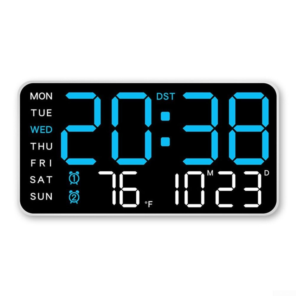 LED Digital Wall Clock and Table Alarm Clock with Temperature Display and Adjustable Brightness