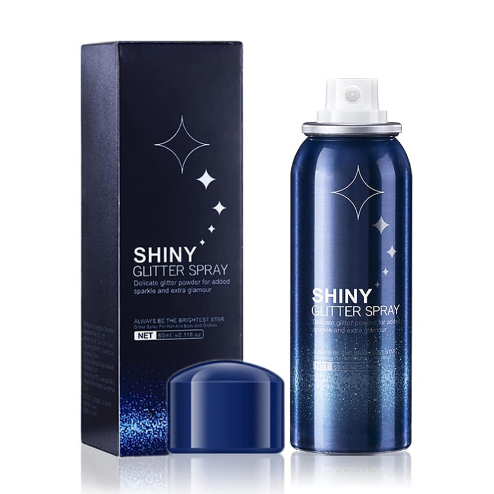Glitter Spray Waterproof LongLasting Sparkle Holographic Body and Hair Shine for Festival Party 2.11oz