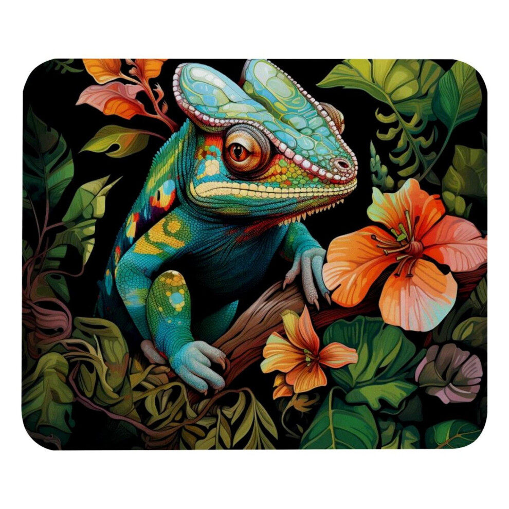 Square Mouse Pad, Non-Slip Rubber Base Computer Mousepad For Office Laptop - Chameleon Branch Leaf 9340258906060