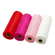4 Rollen Deko-Poly-Netzbänder, je 30 Fuß lang, Poly-Jute-Netzgewebe für Kränze, Valentinstag, St. Patrick's Day, Ostern, Heim- und