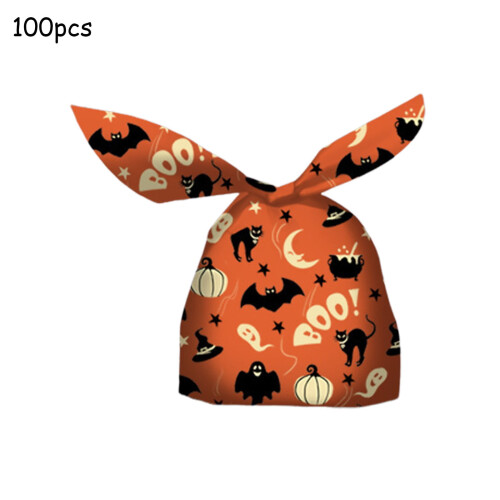 Halloween-dekoration2 stk. pose Græskar slikpose Snackpose Bagepose Cookiepose Gavepose Halloween-artikler 2