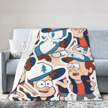 Gravity Falls -hotellihuopa, anime-huopa sängylle, sohvahuopa, erittäin pehmeä fleecehuopa makuuhuoneen olohuoneeseen, 60 x 50 tuumaa