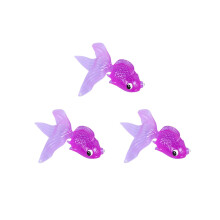 Conjunto de 3 Peixinhos Dourados Flutuantes Simulados de 6,5cm em TPR Macio e Translúcido para Decoração Marinha