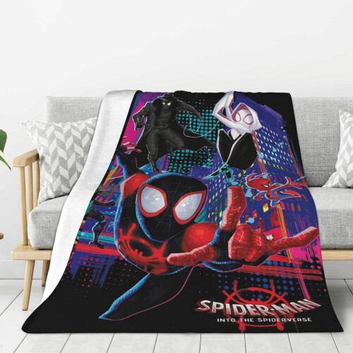 Μαλακή και άνετη κουβέρτα Into The Spider-Verse, βελούδινη, ελαφριά, ζεστή, βελούδινη 2