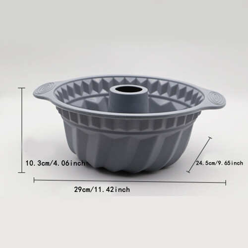 Forma de silicone oca em espiral de 25 cm (10 polegadas), compatível com forma de aço inoxidável de 23 x 33 cm (9 x 13 polegadas), ideal para 2