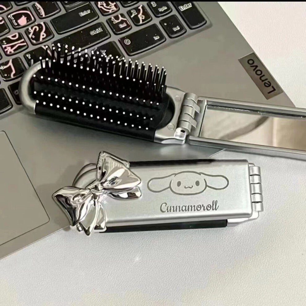 New cute Sanrio folding Pacha dog Hello Kitty student portable makeup mirror air cushion comb mirror comb