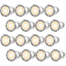Kit de 16 spots encastrés LED pour terrasses en bois, étanches IP67, pour extérieur