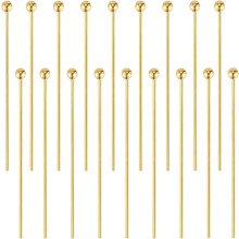 1 doboz 50 db-os ékszertű 18 karátos aranyozott ezüst 24-es méretű/0,5 mm-es tűs ékszertűk ékszerkészítéshez